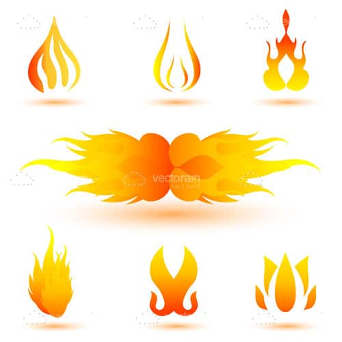 Abstract Flames Icon Set